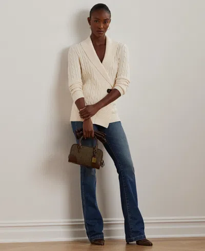 Ralph Lauren Buckled Cotton Sweater In Neutral