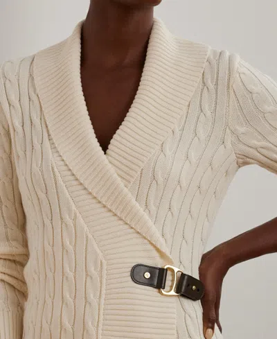 Ralph Lauren Buckled Cotton Sweater In Neutral
