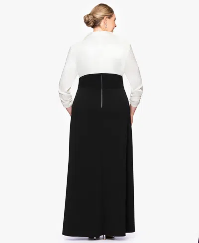 Betsy & Adam Plus Size Long Sleeve Sheath Dress In Multi