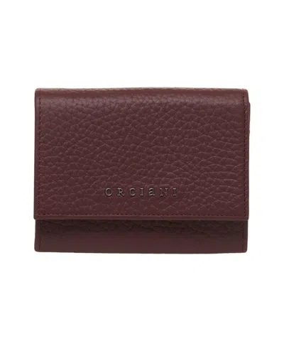 Orciani Hammered Leather Wallet In Brown