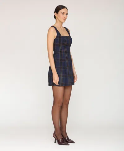 Avec Les Filles Women's Sleeveless Plaid Mini Dress In Blue