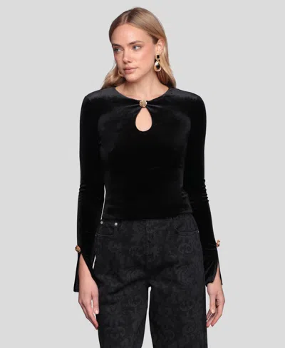 Avec Les Filles Women's Long Sleeve Top In Black