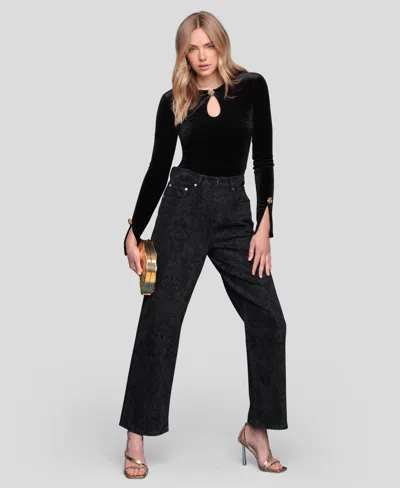 Avec Les Filles Women's Long Sleeve Top In Black