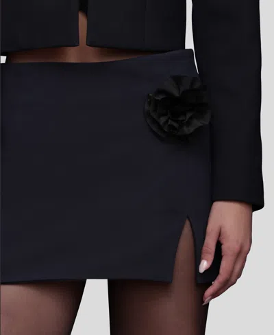 Avec Les Filles Women's Back Zip Mini Skirt In Blue