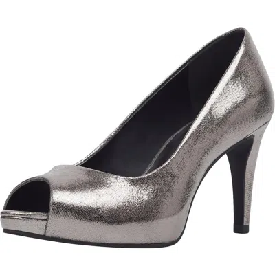 Bandolino Rainaa Womens Faux Leather Pumps In Silver