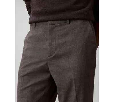Calvin Klein Men's Viscose Blend Check Slim Trouser In Brown
