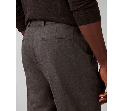 Calvin Klein Men's Viscose Blend Check Slim Trouser In Brown