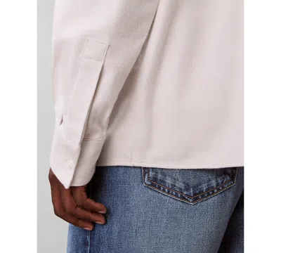 Calvin Klein Men's Melange Flannel Relaxed Button-down Shirt In Neutral