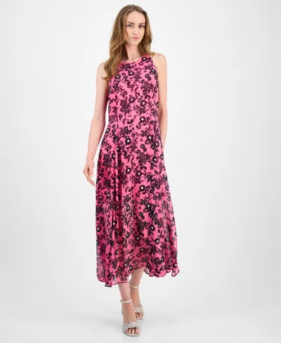 Tommy Hilfiger Women's Floral Sleeveless Maxi Dress In Pink