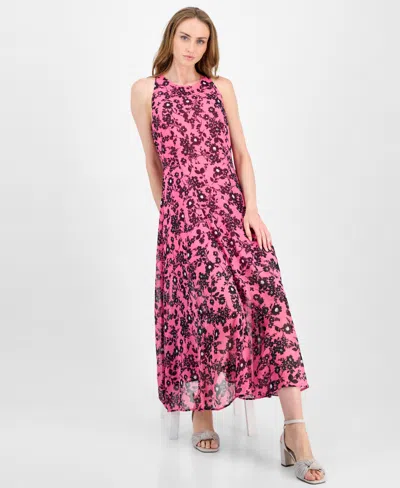 Tommy Hilfiger Women's Floral Sleeveless Maxi Dress In Pink