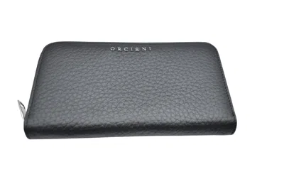 Orciani Textured Zip-around Wallet In Black