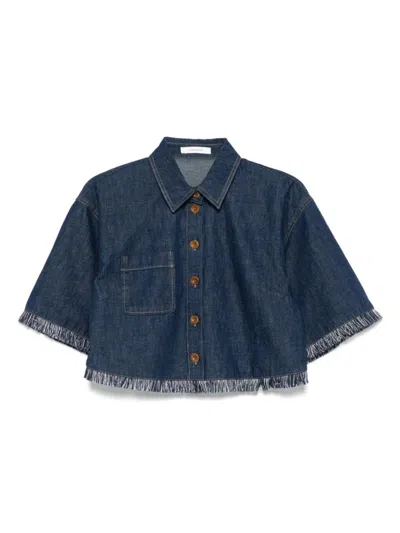 Zimmermann Indigo Denim Shirt With Classic Collar In Blue