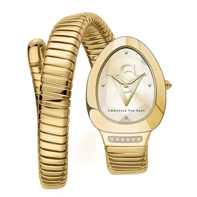 Christian Van Sant Naga Quartz Gold Dial Ladies Watch Cv0874 In Gold / Gold Tone / Yellow