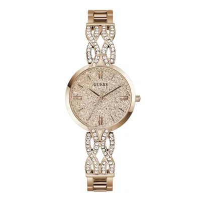 Guess Women's Coral Rose Gold Dial Watch In Gold