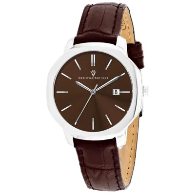 Christian Van Sant Octave Slim Quartz Brown Dial Ladies Watch Cv0506 In Burgundy