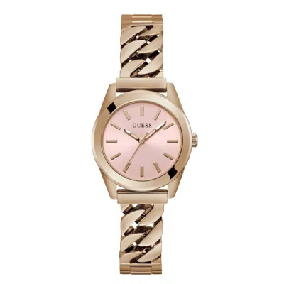 Guess Women's Serena Pink Dial Watch In Brown