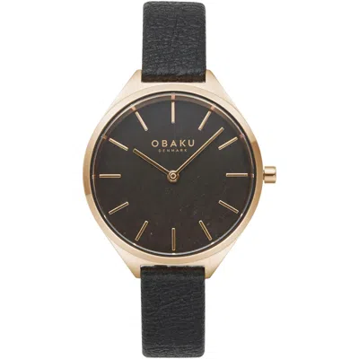 Obaku Women's Kaffe Black Dial Watch In Black