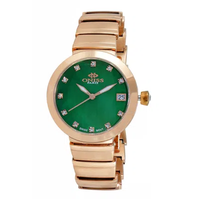 Oniss Women's Prima Green Dial Watch In Gold