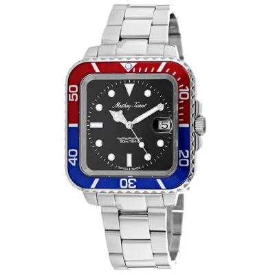 Mathey-tissot Men's Vintage Square Black Dial Watch In Metallic