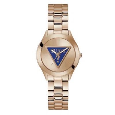 Guess Multicolor Stainless Steel Dress Watch In Gold