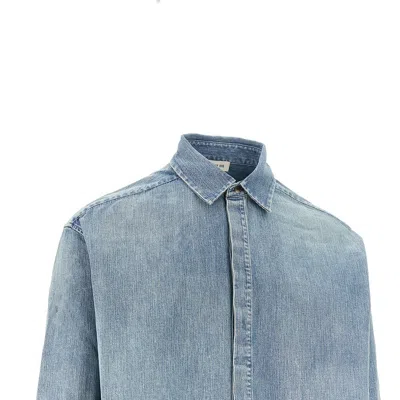 Fear Of God Light Blue Shirt With Faded Denim Effect In Blue