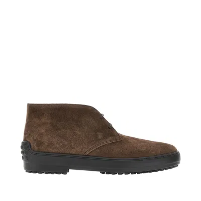Tod's Suede Gommino Desert Boots In Brown
