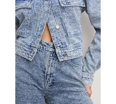 Good American Good Skate Wide Crystal Jeans In Indigo1070 In Blue