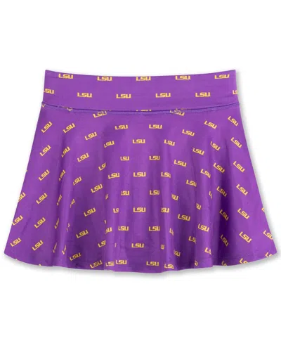 Zoozatz Big Girls Purple Lsu Tigers All-over Print Tennis Skort In Purple