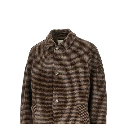 Forét Houndstooth-pattern Button Coat In Multi