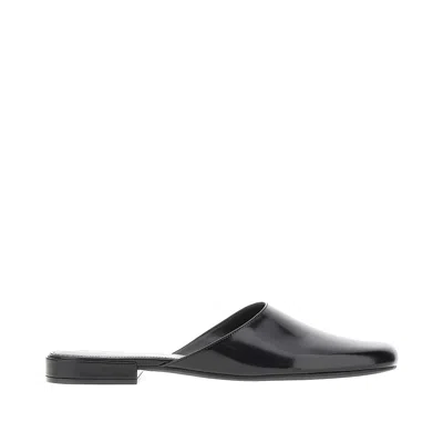 The Row Penelope Mule In Leather In Black