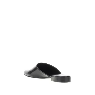 The Row Penelope Mule In Leather In Black