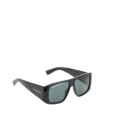 Saint Laurent Mask-frame Acetate Sunglasses In Black