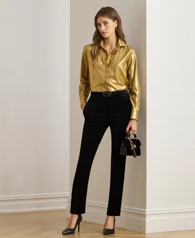 Ralph Lauren Petite Long Sleeve Shirt In Gold