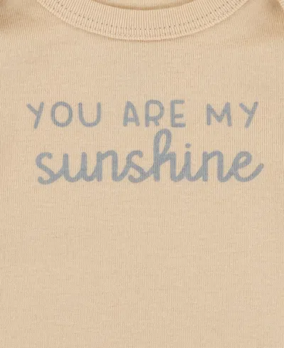 Huggies Baby Girls Turn Me Around Cotton Jacket, Bodysuit & Pants, 3-piece Set In Brown