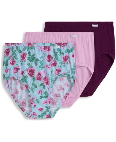 Jockey Elance Brief 3 Pack Underwear 1484, 1486 Extended Sizes In Multi