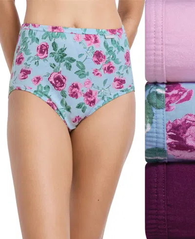 Jockey Elance Brief 3 Pack Underwear 1484, 1486 Extended Sizes In Multi