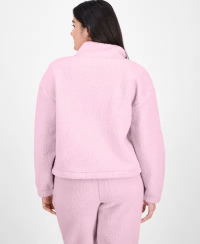 Madden Girl Juniors' Sherpa Fleece Zip-up Jacket In Purple