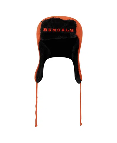 New Era Men's Orange Cincinnati Bengals Helmet Head Trapper Knit Hat In Orange