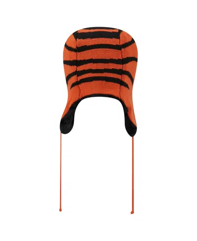 New Era Men's Orange Cincinnati Bengals Helmet Head Trapper Knit Hat In Orange