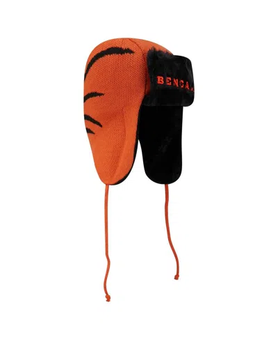 New Era Men's Orange Cincinnati Bengals Helmet Head Trapper Knit Hat In Orange