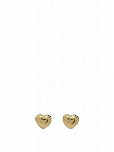 Humanmade Heart-shaped Silver Stud Earrings With Polished Finish In Multi