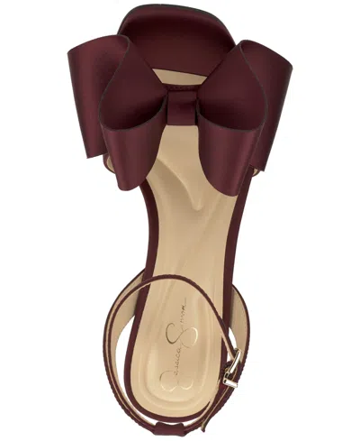 Jessica Simpson Women's Olivine Bow High-heel Stiletto Dress Sandals In Red