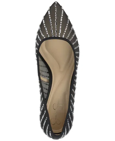Jessica Simpson Women's Piviano Rhinestone Mesh Pumps In Black