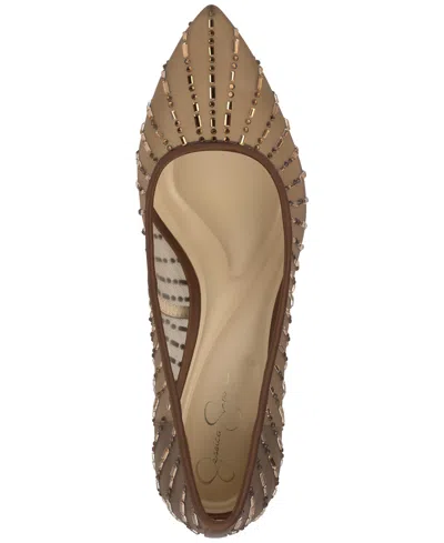 Jessica Simpson Women's Piviano Rhinestone Mesh Pumps In Brown