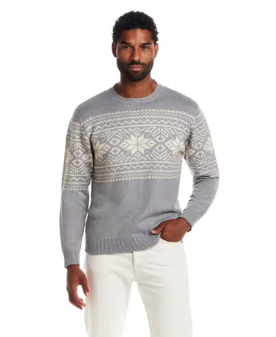 Weatherproof Vintage Soft Snowflake Crewneck Sweater In Gray