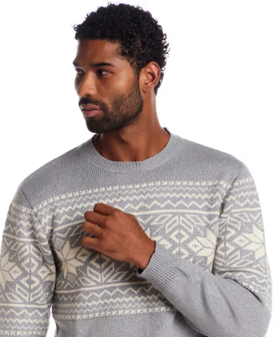Weatherproof Vintage Soft Snowflake Crewneck Sweater In Gray