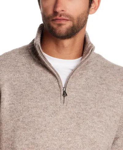 Weatherproof Vintage Men's Quarter Zip Long Sleeve Sweater In Brown