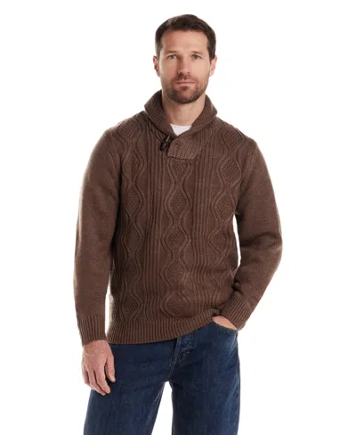 Weatherproof Vintage Men's Shawl Collar Sweater In Brown