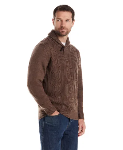 Weatherproof Vintage Men's Shawl Collar Sweater In Brown