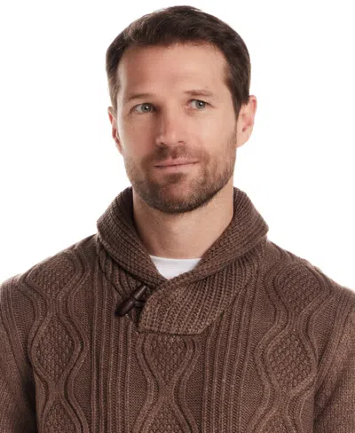 Weatherproof Vintage Men's Shawl Collar Sweater In Brown